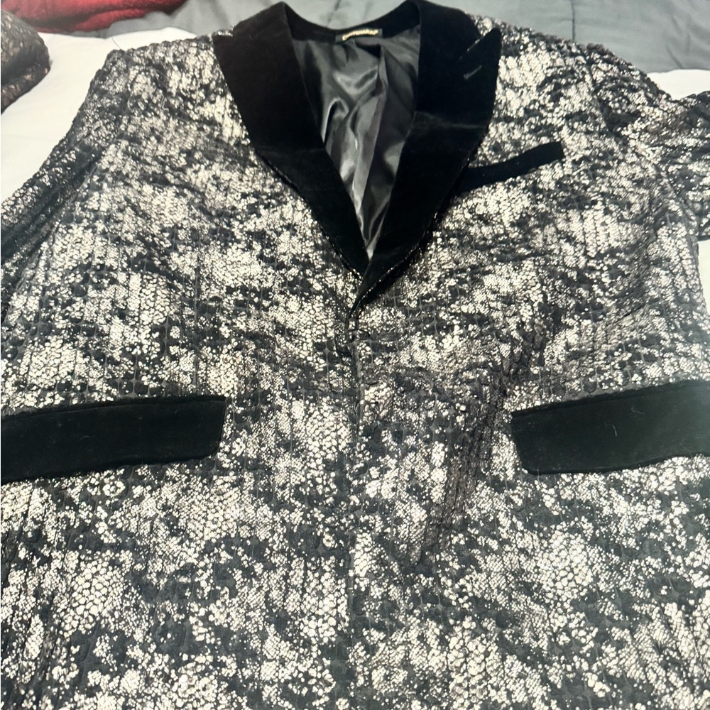 Elegant Black and Silver Blazer Centenario nwt